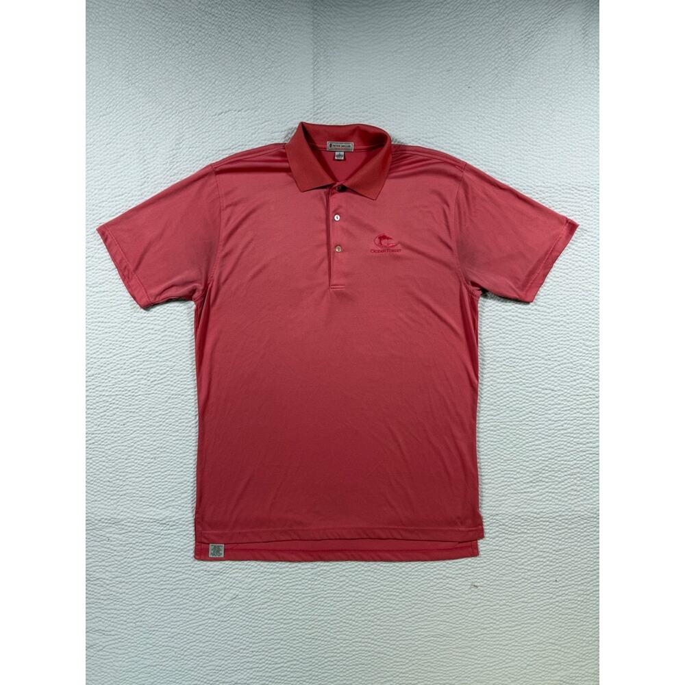 Peter Millar Polo Shirt Mens Large Summer Comfort Golf Ocean Forest